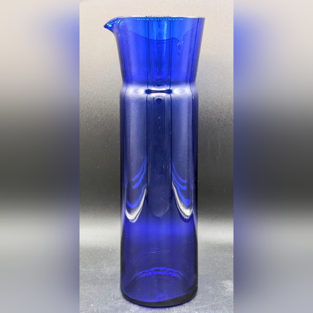 Vintage Spiegelau  Cobalt Blue Crystal Wine Drink Decanter Carafe, 11.5 In